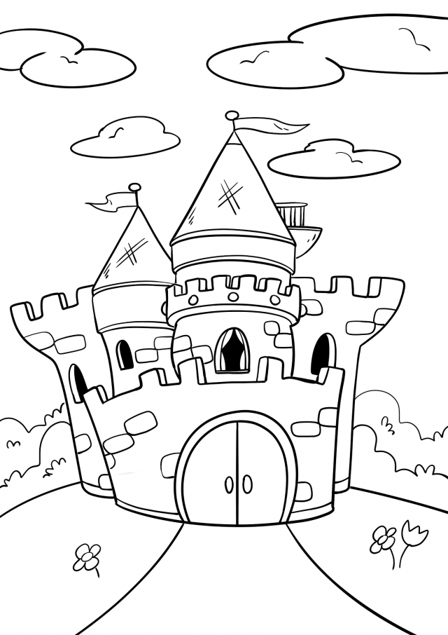colorear dibujo castillo