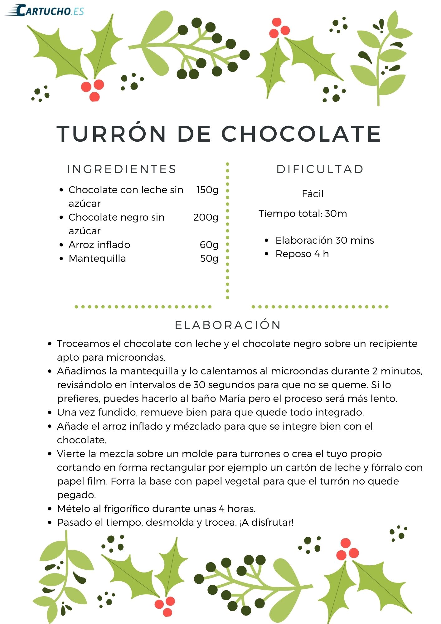 receta de turron de chocolate