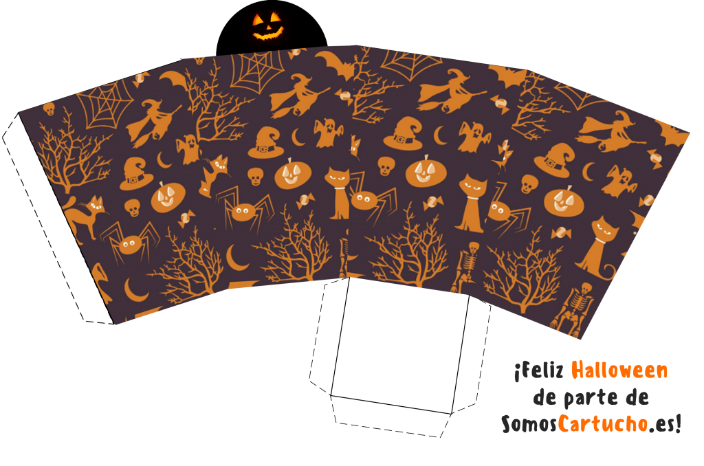 caja caramelos halloween imprimible calabaza